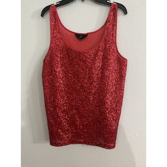 Jacks Women's Red Sequin Tank Top Size Small - Picture 1 of 5